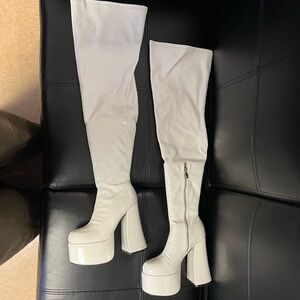 Knee High Patent Platform Boot